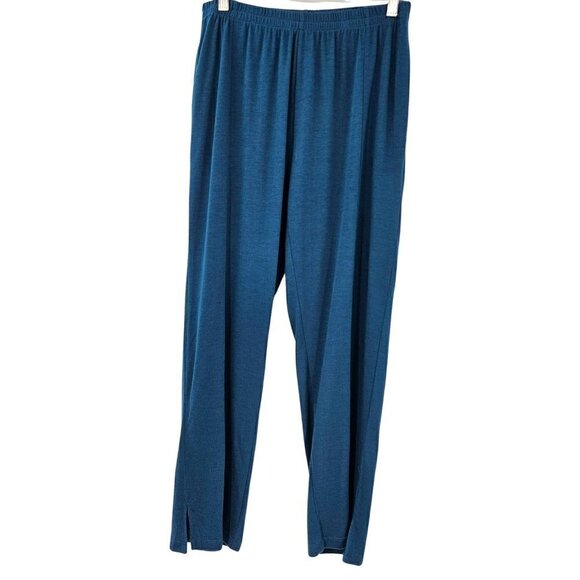 Focus Pants - Focus Casual Life Straight Leg Knit Pant Blue Women’s Size L Lounge Wear Relaxed